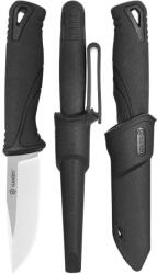 Ganzo® Cuțit outdoor cu lamă fixă G807 Ganzo® (Culoare: Negru, Variantă: Lamă argintie - Satin)