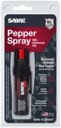 SABRE® (Security Equipment Corporation) Spray de apărare Compact cu clemă Sabre Red® (Culoare: Negru)