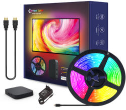 LEDISSIMO Digitális LED szalag szett HDMI BOX-szal , TV kép szinkronizáló funkcióval , RGB + IC (digitális) , 3.8m, WiFi/Bluetooth , TUYA , LEDISSIMO AMBIENT LIGHT (421184)