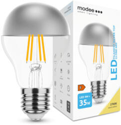 Modee LED lámpa , égő , izzószálas hatás , filament , E27 foglalat , A60 , 4 Watt , meleg fehér , Silver Top , Modee (ML-A60F2700K4WE27ST)