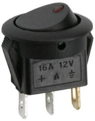 LEDvonal Kapcsoló , 12V DC , fekete színű , piros LED (7144)