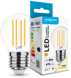 Modee LED lámpa , égő , izzószálas hatás , filament , E27 foglalat , G45 , 4 Watt , természetes fehér , Modee (ML-G45F4000K4WE27)