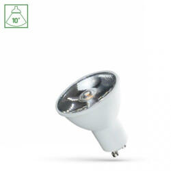  LED lámpa , égő , szpot , GU10 foglalat , 6 Watt , 10° , meleg fehér (14103)