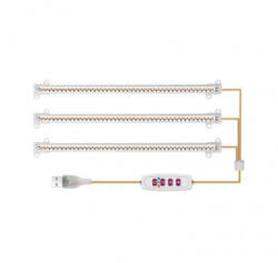 LEDISSIMO Növénynevelő LED modul szett , 3 x 4W, 3 x 42 LED , 3 x 30 cm , USB véggel , piros/kék fény , időzíthető , dimmelhető , LEDISSIMO GROW (416982)