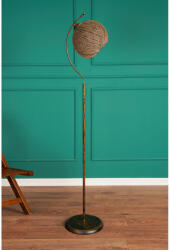 Opviq Opviq, 390FLH1141, Stílusos Bohemian állólámpa, fekete fémház, 165 cm magas, juta sapka (30 x 30 cm), E27 foglalat, be-/kikapcsoló, CE minősítésű | Tökéletes otthoni dekorációhoz (390FLH1141)