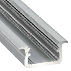 Lumines Alumínium U profil LED szalaghoz , 2 méter/db , ezüstre eloxált DEEP ELOX (10-0024-20)