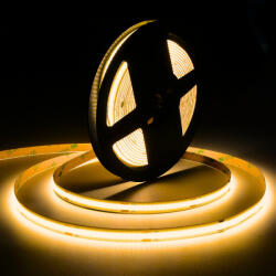 LEDISSIMO MARATHON COB LED szalag , áramgenerátoros IC-vel , 24 Volt DC , 7.5W/m , 480 led/m , 8mm , >90Ra , meleg fehér , LEDISSIMO (421528)