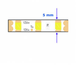 LEDISSIMO LED szalag , 2835 , 120 led/m , 9 Watt/m , természetes fehér , 800 lumen/m , keskeny , 5mm , 5 év garancia (414667)