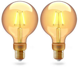 Innr LED lámpa , égő , INNR , izzószál hatás , filament , 2 x E27 , G105 , 2 x 4.2W , borostyán sárga , meleg fehér , dimmelhető , Philips Hue kompatibilis (RF 261-2)