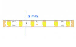 LEDISSIMO LED szalag , 24 Volt DC , 2835 , 120 led/m , 9 Watt/m , természetes fehér , 800 lumen/m , keskeny , 5mm , 5 év garancia (414698)