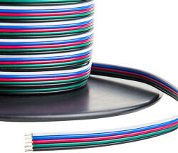 LEDISSIMO Színes vezeték , RGBW LED szalaghoz , 5 eres (fekete/fehér/kék/piros/zöld) (402886)