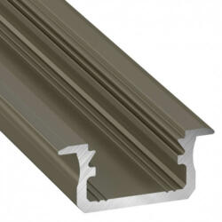 Lumines Alumínium U profil LED szalaghoz , 2 méter/db , INOX , aranybarna , DEEP (10-0023-20)