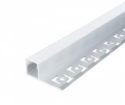 Optonica Alumínium profil LED szalaghoz , csempéhez , 2 méter/db , szürke , MATT fedővel , 4 db végzáróval , Optonica (5111)