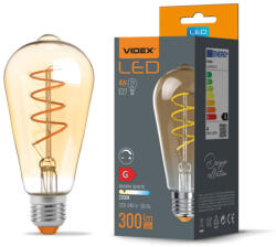 Videx Filamentszálas ST64 LED izzó 4 W-os meleg fehér E27-es foglalattal (4273)