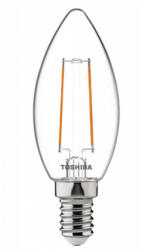 Toshiba LED lámpa , égő , izzószálás hatás , filament , E14 foglalat , 2.5 Watt , meleg fehér , TOSHIBA , 5 év garancia (DELS-FCW42P514AF11)