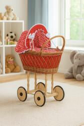  VERONICA fonott babakocsi ágyneművel és béléssel natúr