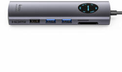 Vention Bention USB-C -> DP/HDMI/USB 3.0*2/USB 2.0/RJ45/SD/TF/PD MST, dokkoló (TQUHB)