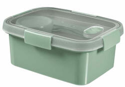 Keter Ételtartó, szósztartóval, evőeszközzel, szögletes, műanyag, 1, 2 l, CURVER "Smart Eco", világoszöld (KHMU239) - onlinepapirbolt