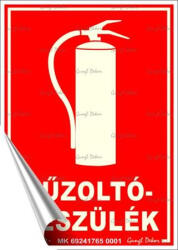  Információs matrica, 12, 5x17, 5 cm, fluoreszkáló, utánvilágítós, "Tűzoltókészülék (LUIN070) - onlinepapirbolt