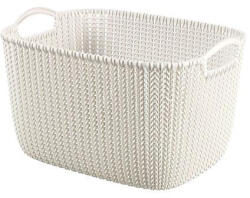 CURVER Kötött hatású kosár, L méret, CURVER "Knit", fehér (CSCKLF) - onlinepapirbolt