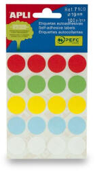 APLI Etikett, 19 mm kör, kézzel írható, színes, APLI, vegyes színek, 100 etikett/csomag (LCA7109) - onlinepapirbolt
