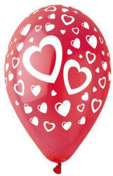 Léggömb, 30 cm, piros szívek (PT11PRSZ45) - onlinepapirbolt