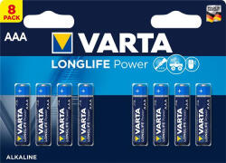VARTA Elem, AAA mikro, 8 db, VARTA "Longlife Power (VEHEAAA8) - onlinepapirbolt