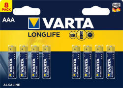 VARTA Elem, AAA mikro, 8 db, VARTA "Longlife (VELEAAA8) - onlinepapirbolt