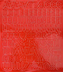  Öntapadós matrica, 2 cm-es, betűlap, piros (LUIN124) - onlinepapirbolt