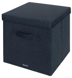 LEITZ Doboz, szövet borítású, L méret, LEITZ "Fabric", sötétszürke (E61450089) - onlinepapirbolt