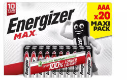 Energizer Elem, AAA mikro, 20 db, ENERGIZER "Max (EEAAA20MA) - onlinepapirbolt