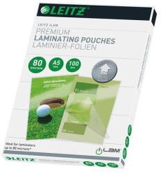 LEITZ Meleglamináló fólia, 80 mikron, A5, fényes, UDT technológiával, LEITZ "iLam (E74920000) - onlinepapirbolt