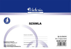 Victoria PAPER Nyomtatvány, számlatömb, egy ÁFÁs, 50x3, A5, fekvő, VICTORIA PAPER, "B. 13-374", 10 tömb/csomag (NVB13374F) - onlinepapirbolt