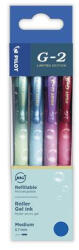 Pilot Zseléstoll készlet, 0, 32 mm, nyomógombos, PILOT "G-2 Bubble", kék, 4 különböző minta (PG2449065) - onlinepapirbolt