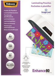 Fellowes Meleglamináló fólia, 80 mikron, A4, fényes, 100 db, FELLOWES (IFW53061) - onlinepapirbolt