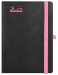 TopTimer Naptár, tervező, A5, napi, TOPTIMER, "Nero", fekete-pink (NKN021PU) - onlinepapirbolt