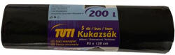TUTI Szemeteszsák, extra erős, 200 l, 5 db, 95x120 cm, 38 , TUTI "Mega", fekete (KHT992) - onlinepapirbolt
