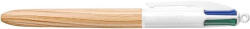 BIC Golyóstoll, 0, 32 mm, nyomógombos, négyszínű, BIC "4 Colours Wood Effect (BC508964) - onlinepapirbolt