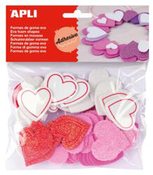 APLI Moosgumi, öntapadó, szívek, APLI Kids "Eva Sheets", vegyes színek (LCA13283) - onlinepapirbolt