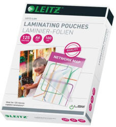 LEITZ Meleglamináló fólia, 125 mikron, A6, fényes, LEITZ "iLam (E33806) - onlinepapirbolt