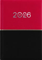 Dayliner Naptár, tervező, B6, heti, DAYLINER "Contrast", piros-fekete (NCB6PFKU) - onlinepapirbolt