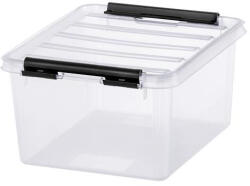 SMARTSTORE Műanyag tárolódoboz, 2 liter, fekete fogantyúkkal, SMARTSTORE "Classic 2", átlátszó (CSDSMART26) - onlinepapirbolt