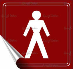  Információs matrica, 8, 7x8, 3 cm, toalett, férfi szimbólum, burgundi vörös/fehér (LUIN079) - onlinepapirbolt