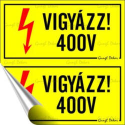  Információs matrica, 10x10 cm, "400 V (LUIN096) - onlinepapirbolt