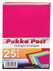 PUKKA PAD Boríték, C6, enyvezett, PUKKA PAD "Bright", vegyes színek (PUP9061) - onlinepapirbolt