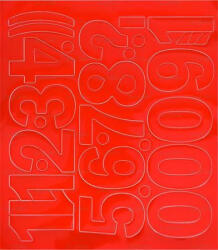  Öntapadós matrica, 5 cm-es, számlap, piros (LUIN142) - onlinepapirbolt