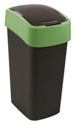 Keter Billenős szemetes, 45 liter, CURVER "Pacific flip bin", fekete/zöld (KHMU299) - onlinepapirbolt