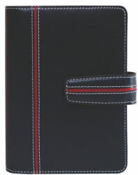 SATURNUS Kalendárium, gyűrűs, betétlapokkal, "M", műbőr, SATURNUS, "225", kék-piros (NKM225KP)