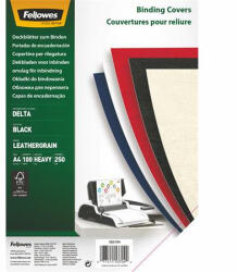 Fellowes Hátlap, A4, 250 g, matt, FELLOWES "Delta", fekete, 100 db (IFW53704) - onlinepapirbolt