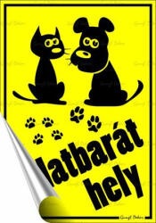  Információs matrica, 11, 6x16, 6 cm, "Állatbarát hely (LUIN111) - onlinepapirbolt